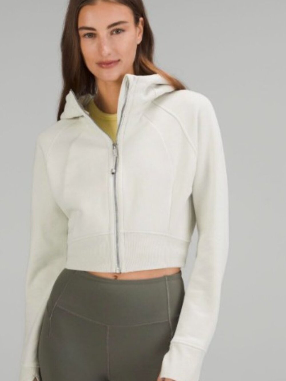 lululemon athletica Cream Cropped Full-Zip Hoodie